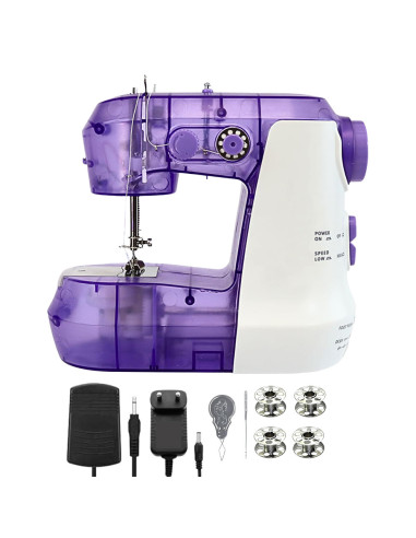 Mini máquina de coser eléctrica portátil de...