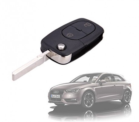 Carcasa para llave de coche con control remoto compatible con AUDI A2 (2 botones)