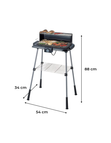 Barbacoa Eléctrica 2200W, con Soporte 88cm y...