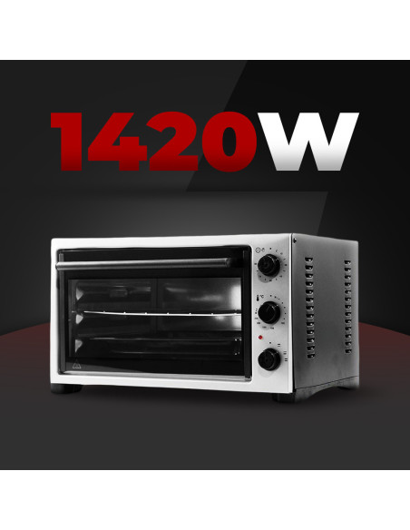Horno Eléctrico 32L, 1420W, 230°, Timer, Parrilla y Bandeja.