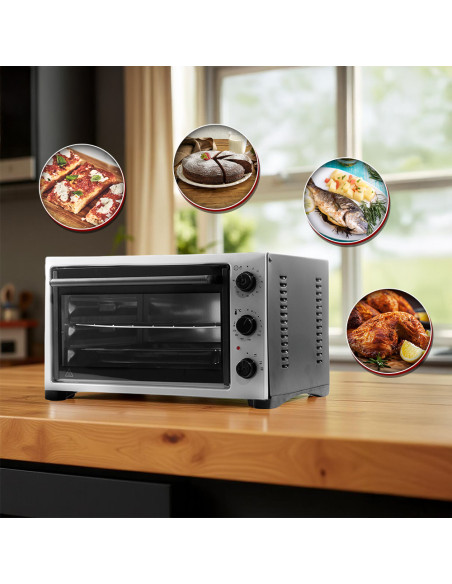 Horno Eléctrico 32L, 1420W, 230°, Timer, Parrilla y Bandeja.