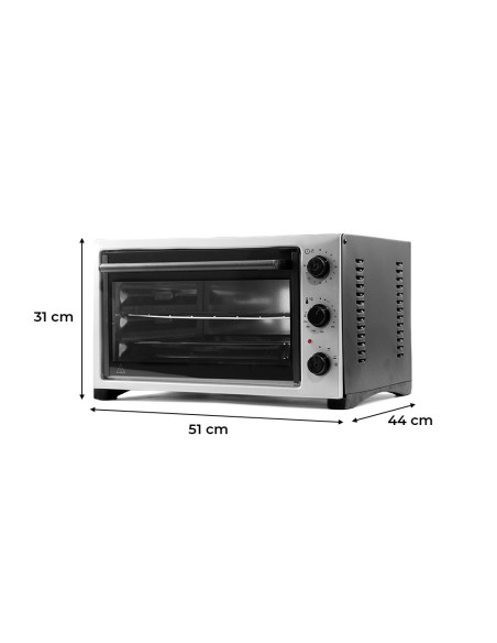 Horno Eléctrico 32L, 1420W, 230°, Timer, Parrilla y Bandeja.