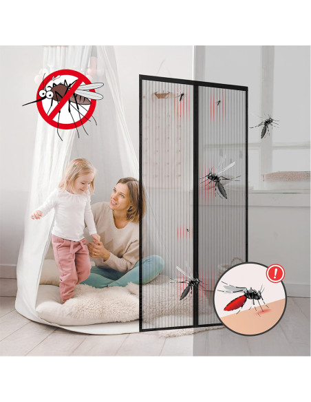 Mosquitera Magnética 140x245 para Puerta, Jardín, Balcón o Camping.