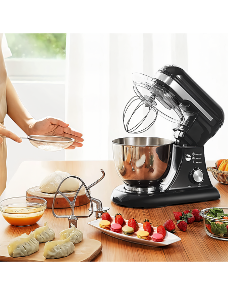 Robot de cocina amasadora planetaria de 600W, tazón de 5 litros con accesorios