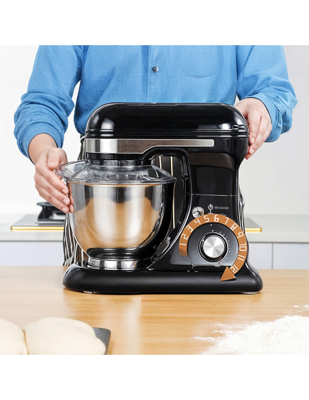Robot de cocina amasadora planetaria de 600W, tazón de 5 litros con accesorios