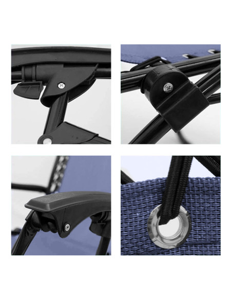 Sillón Tumbona Gravedad Cero Plegable con Toldo Parasol Reclinable en Textileno