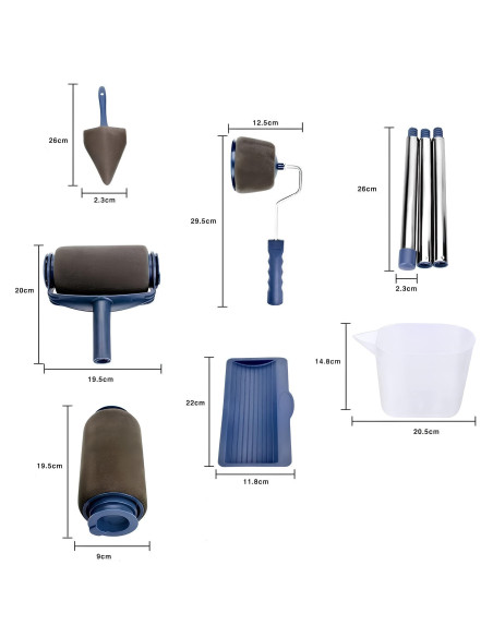 2 Rodillos de Pintura Antigoteo con Depósito Recargable y Mango Extensible