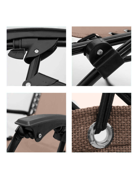 2 Tumbonas Gravedad Cero Plegables Reclinables con Toldo.