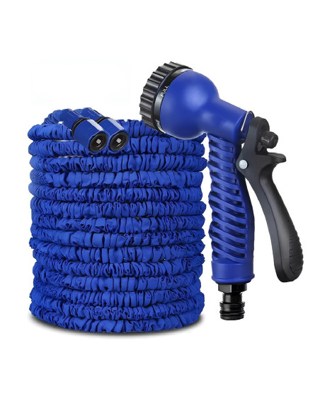 Manguera Extensible de 15m con Boquilla de 7 Chorros Universal