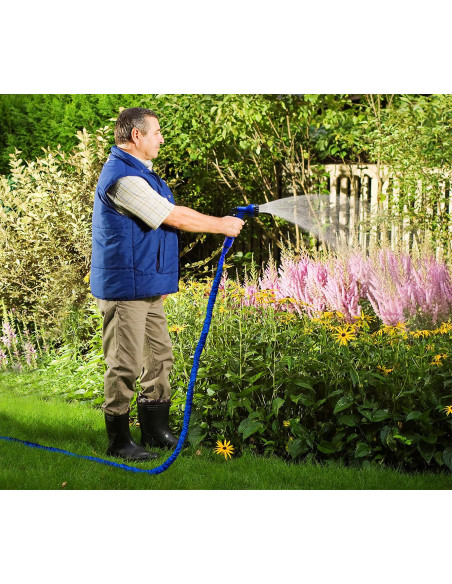 Manguera Extensible de 15m con Boquilla de 7 Chorros Universal