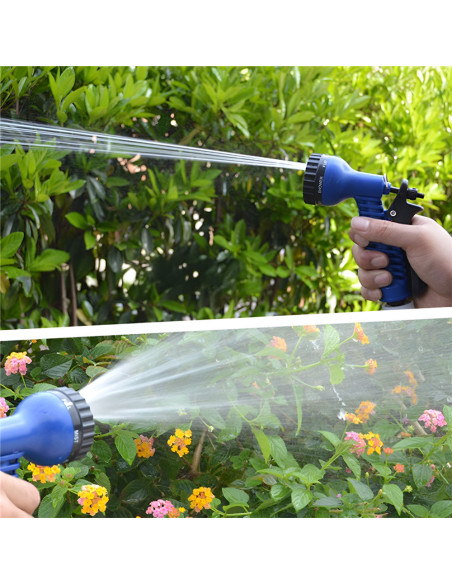 Manguera Extensible de 15m con Boquilla de 7 Chorros Universal