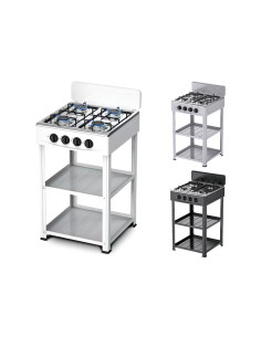 Cocina Gas Natural 4 Quemadores, Aluminio, 2 Estantes.