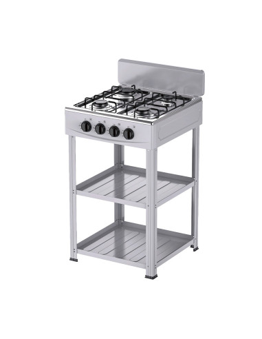 Cocina Gas Natural 4 Quemadores, Aluminio, 2...