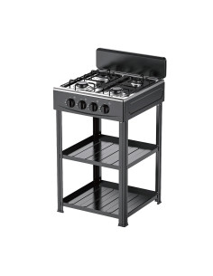 Cocina Gas Natural 4 Quemadores, Aluminio, 2 Estantes. 2