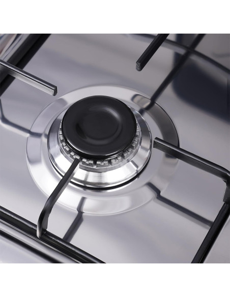 Cocina Gas Natural 4 Quemadores, Aluminio, 2 Estantes.