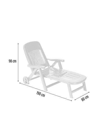 Tumbona CALIFORNIA con Ruedas Traseras Respaldo Reclinable para Exterior