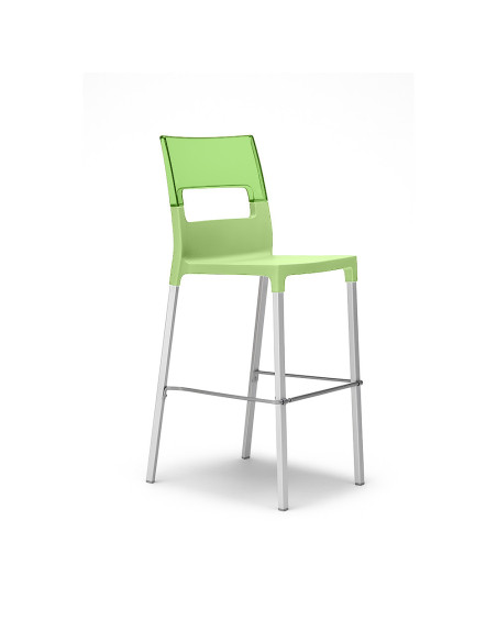 Set 4 Taburetes DIVA Tecnopolímero Asiento Transparente H65cm Diseño Moderno