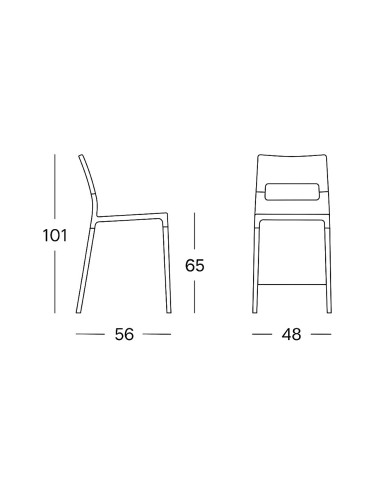 Set 4 Taburetes DIVA Tecnopolímero Asiento...