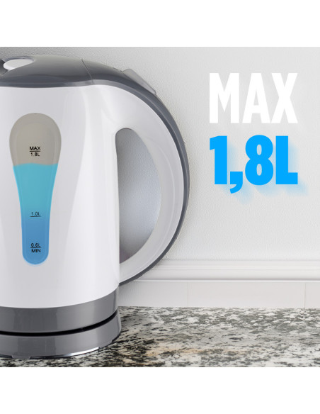Hervidor Eléctrico Cordless 1,8L 2200W Base Giratoria y Apagado Automático
