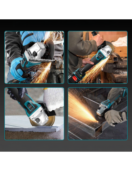 Kit Atornillador Taladro Amoladora Inalámbrica Doble Batería 72V con Maletín