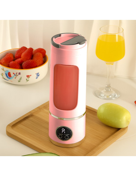 Batidora Portátil Recargable USB Inalámbrica 450ml Cuchillas de Acero