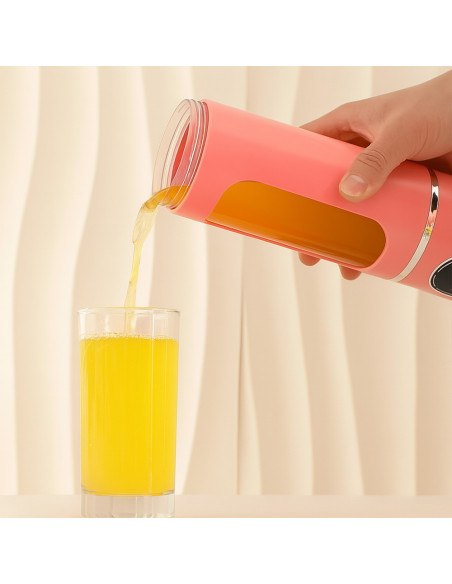 Batidora Portátil Recargable USB Inalámbrica 450ml Cuchillas de Acero