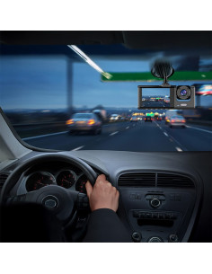 Dash Cam DVR Monitoreo Coche Triple Cámara Monitor 2"... 2
