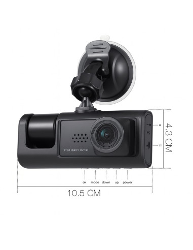 Dash Cam DVR Monitoreo Coche Triple Cámara...