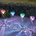 Lámpara LED RGB en forma de diamante para exteriores jardín funciona con carga solar