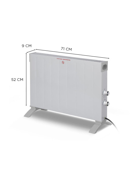 Termoconvector Suelo Eléctrico 2200W Blanco Silencioso con Temporizador.