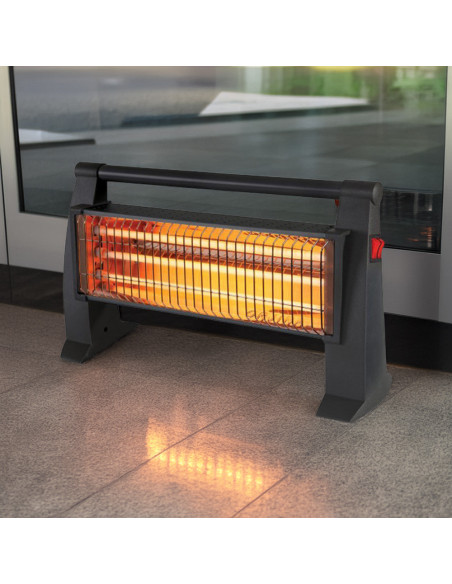 Estufa de Cuarzo Eléctrica Dos Elementos de Infrarrojos Potencia Regulable 1500W