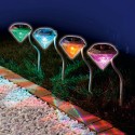 Lámpara LED RGB en forma de diamante para exteriores jardín funciona con carga solar