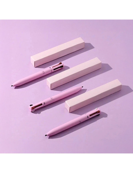 Pluma de Maquillaje 4 en 1 Multifunción Lápiz para Labios Ojos Cejas Eyeliner