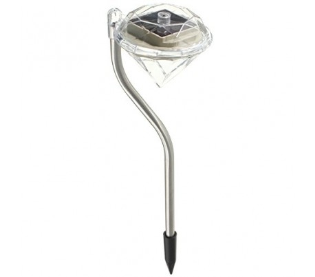 Lámpara LED RGB en forma de diamante para exteriores jardín funciona con carga solar