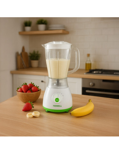 Licuadora HOWELL 350W, 1.5L, 4 Vel., Cuchillas...