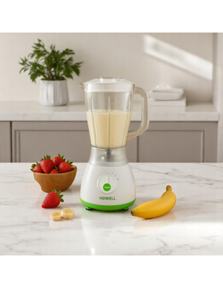 Licuadora HOWELL 350W, 1.5L, 4 Vel., Cuchillas Acero.