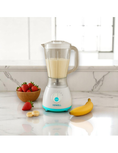 Licuadora HOWELL 350W, 1.5L, 4 Vel., Cuchillas...