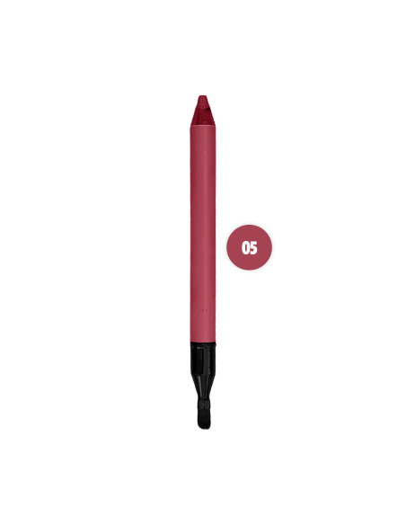 Lápiz de labios mate waterproof con pincel plano para difuminar