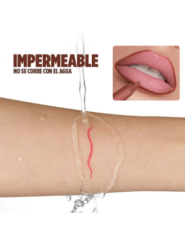 Lápiz de labios mate waterproof con pincel...
