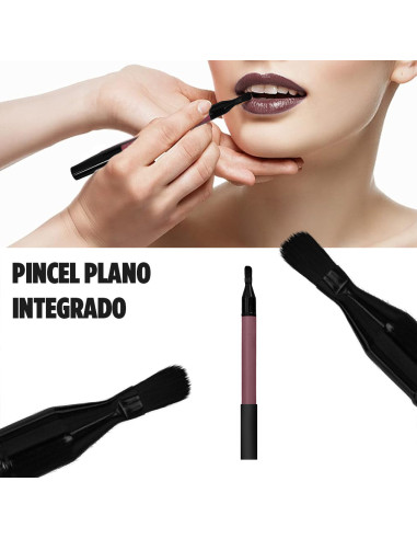 Lápiz de labios mate waterproof con pincel...
