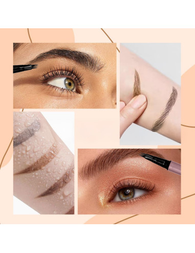 2X Lápiz de Cejas y Barba Microblading...