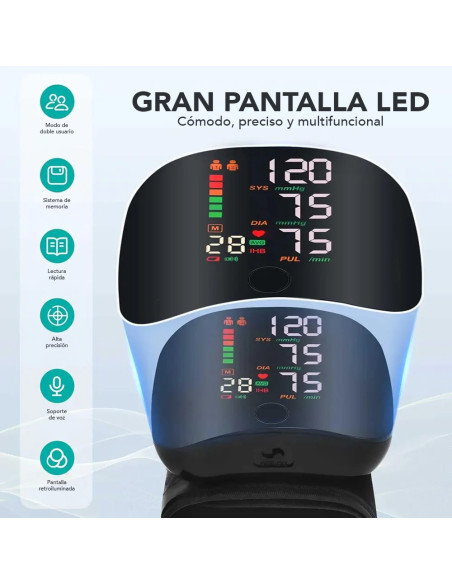Esfigmomanómetro de Muñeca Electrónico: Presión y Pulso Automáticos