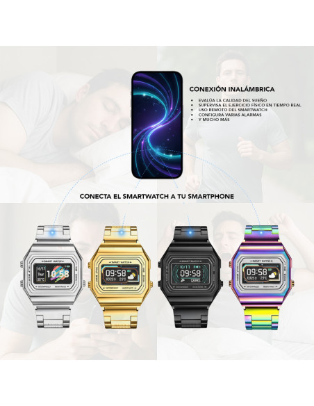 Smartwatch I6 IP68 2,4 cm, GPS, podómetro y monitor de sueño