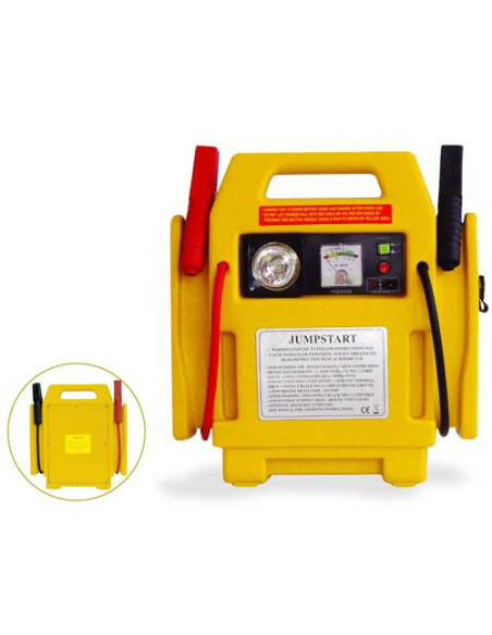 Arrancador de emergencia portátil para coche 12V con compresor y linterna