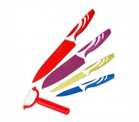 00105 Set de cuchillos antibacteriano cerámica Set 5 PC con expositor