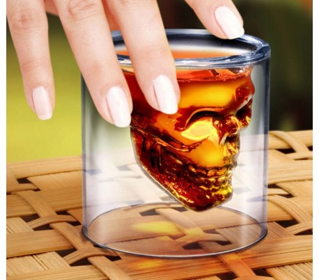 Kit de 2 tazas para beber hecho de vidrio borosilicato forma Calabera