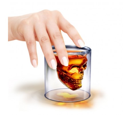 Kit de 2 tazas para beber hecho de vidrio borosilicato forma Calabera