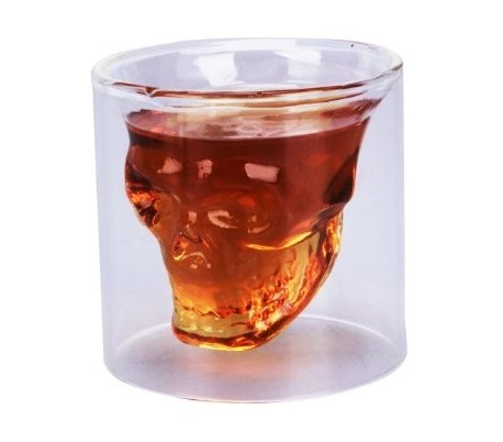 Kit de 2 tazas para beber hecho de vidrio borosilicato forma Calabera