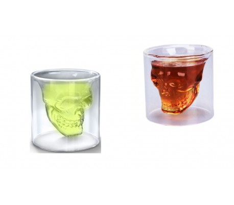 Kit de 2 tazas para beber hecho de vidrio borosilicato forma Calabera