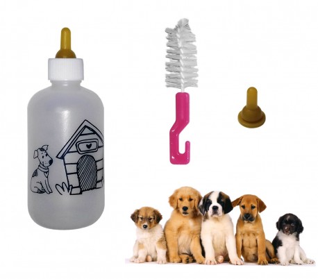 Biberón de 120ml para cachorros y gatitos (incluye 2 tetinas + cepillo de limpieza)
